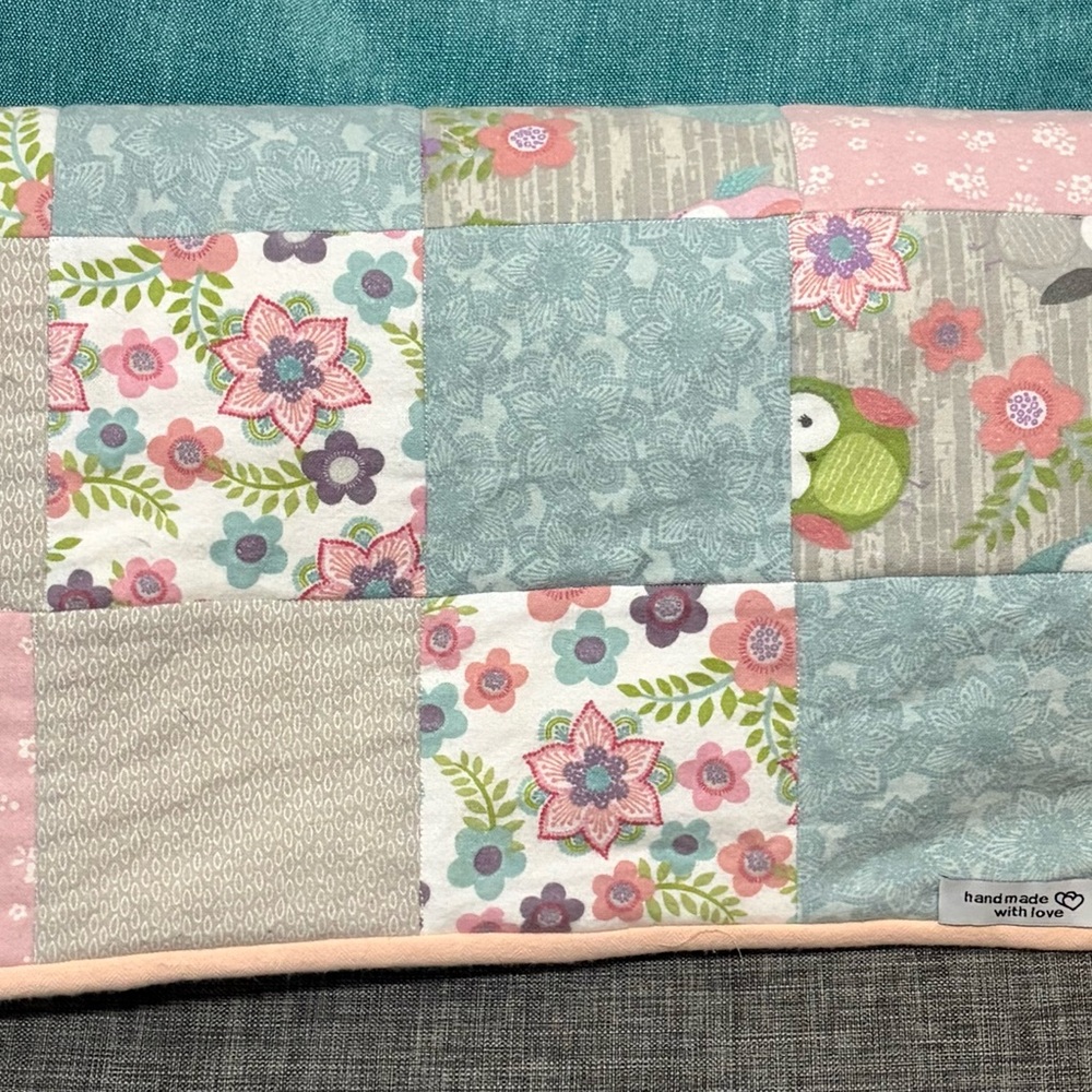 Handmade Baby Quilt - Floral & Owls